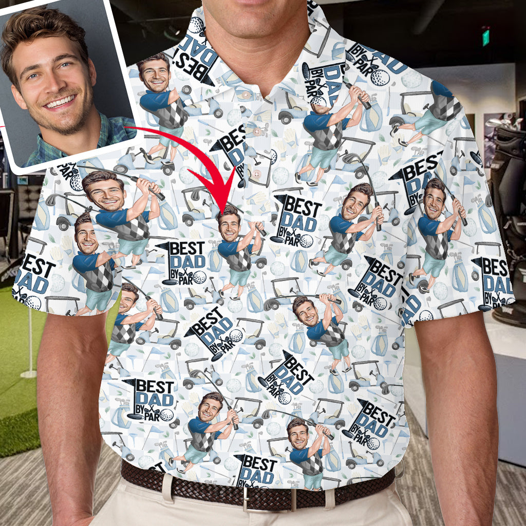 Best Dad By Par - Personalisiertes Golf-Poloshirt