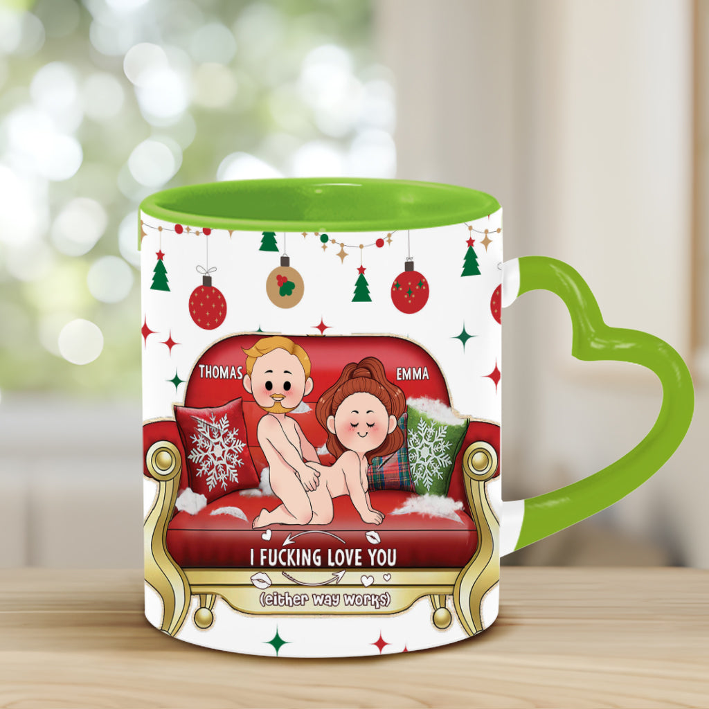 Ich liebe dich – Personalisierte Tasse mit Herzgriff für Paare