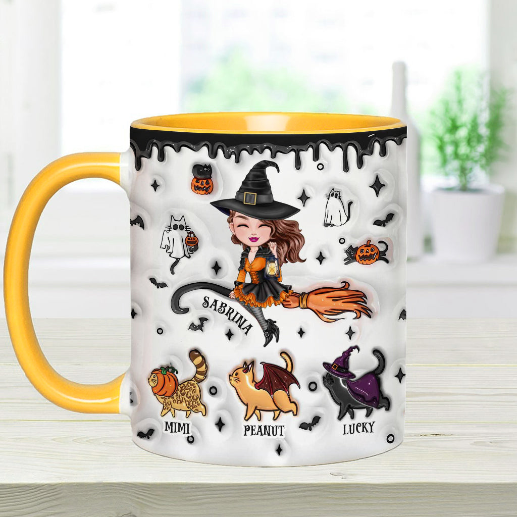 Halloween ist schöner mit einer Katze – Personalisierte Tasse mit Katzenmotiv