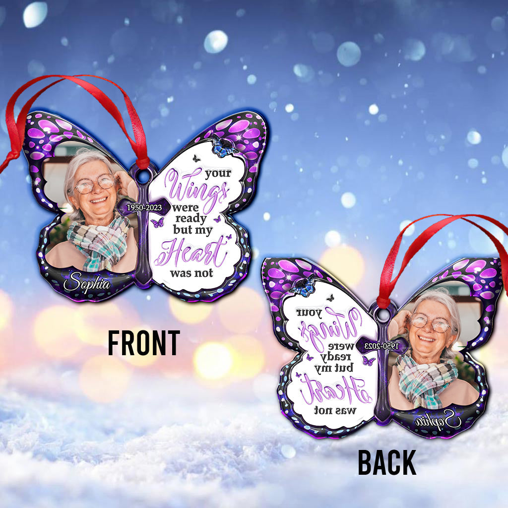 Deine Flügel waren bereit, doch mein Herz nicht – personalisiertes Gedenkornament