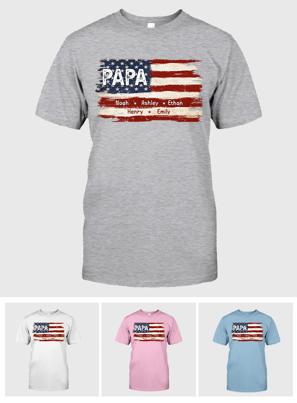 Papas Leben – 4. Juli – Personalisiertes Vater-T-Shirt und Hoodie
