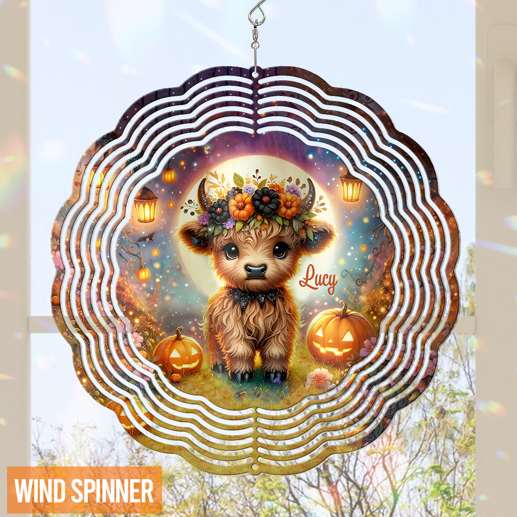 Halloween-Hochlandkuh - Personalisierter Windspinner