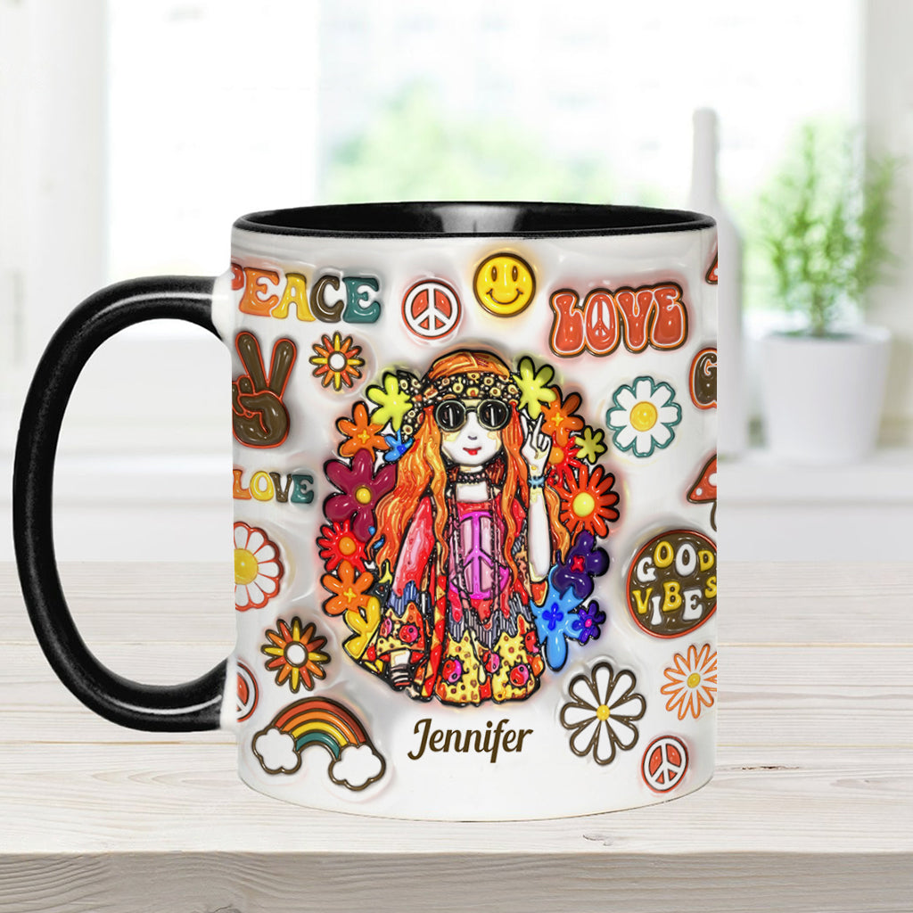 Personalisierte Hippie-Tasse für Frauen: Alte Hippies sterben nicht und verwandeln sich in verrückte Omas