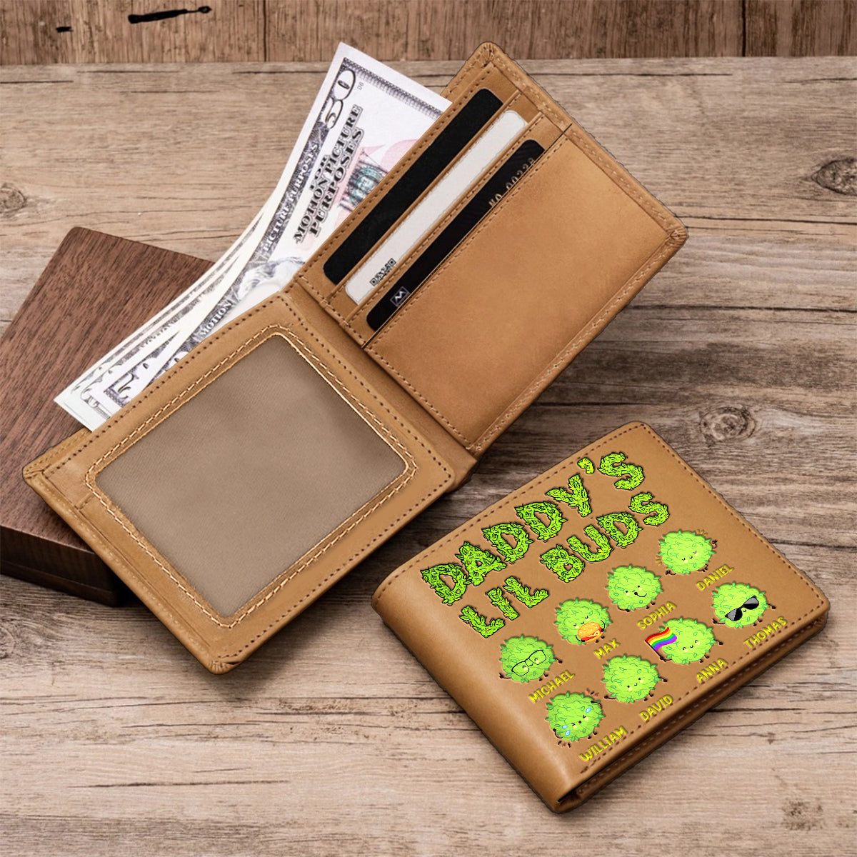 Dopest Dad Ever - Personalized Father Leather Wallet