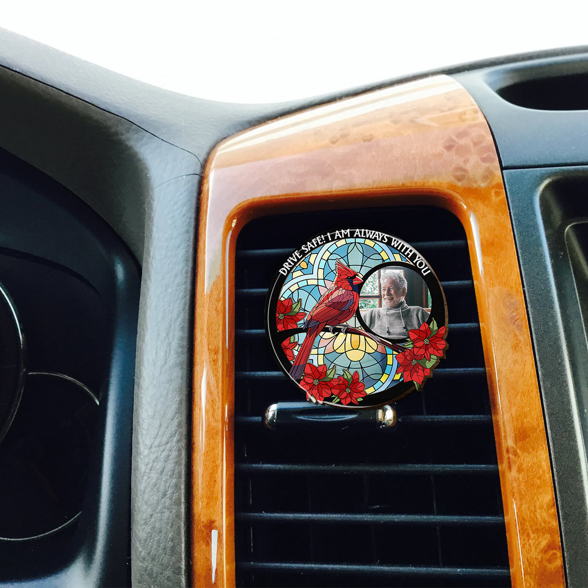 Fahr vorsichtig, ich bin immer bei dir – personalisierter, denkmalgeschützter Sonnenblendenclip