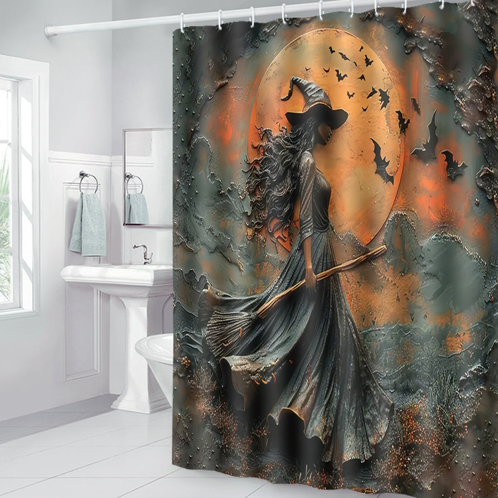 Beautiful Witch Witch Bathroom Curtain & Mats Set