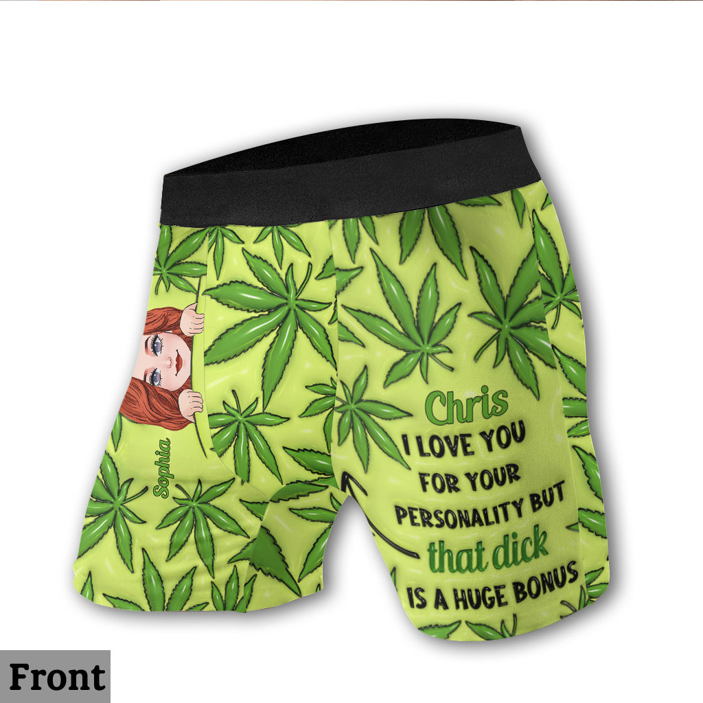 420-Rhythmus – Personalisierte Boxershorts für Herren mit Weed-Motiv