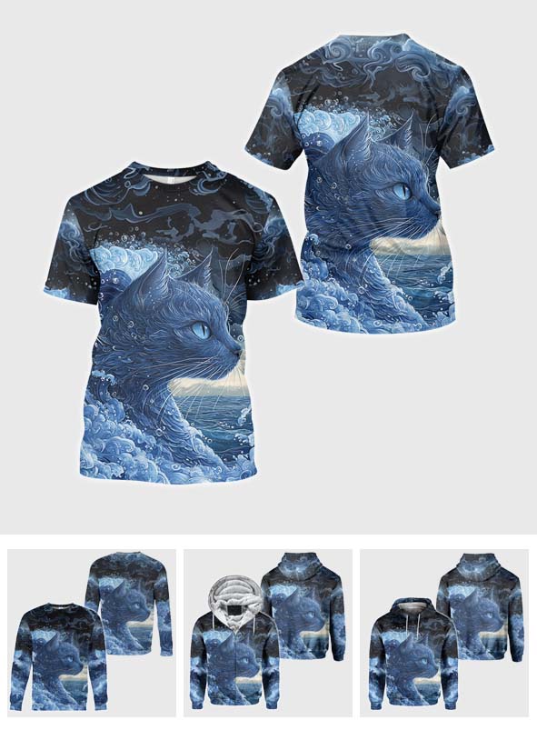 The Blue Cat Wave - Cat All Over Shirt