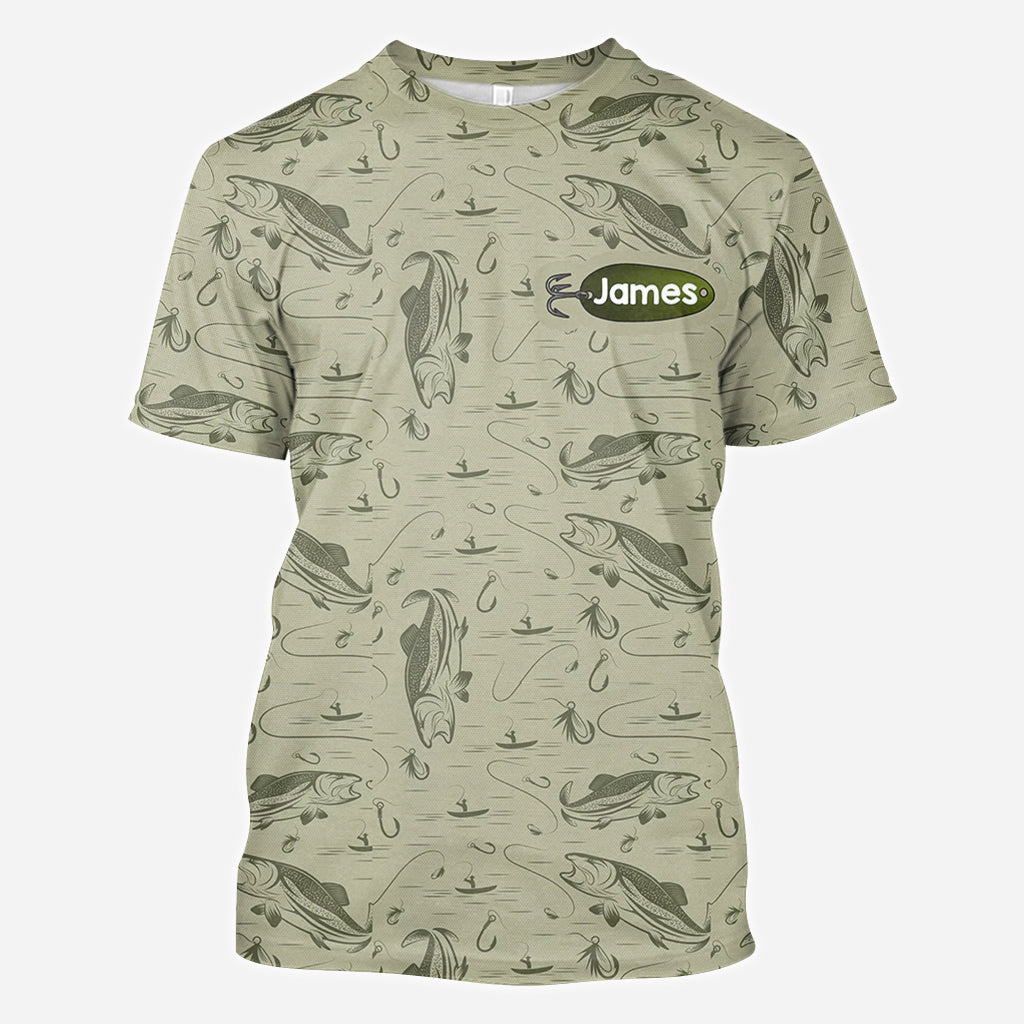 Hooked On Being Dad/ Grandpa... - Personalized Fishing All Over Shirt