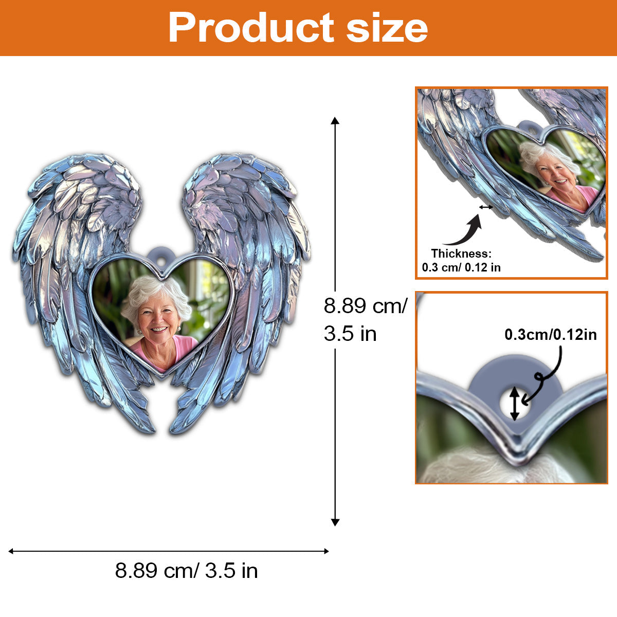 Forever In My Heart - Personalized Memorial Shaped Aluminium Ornament (Print On Both Side)