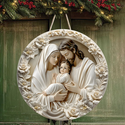 The Holy Family - Christian Custom Shaped Wood Sign