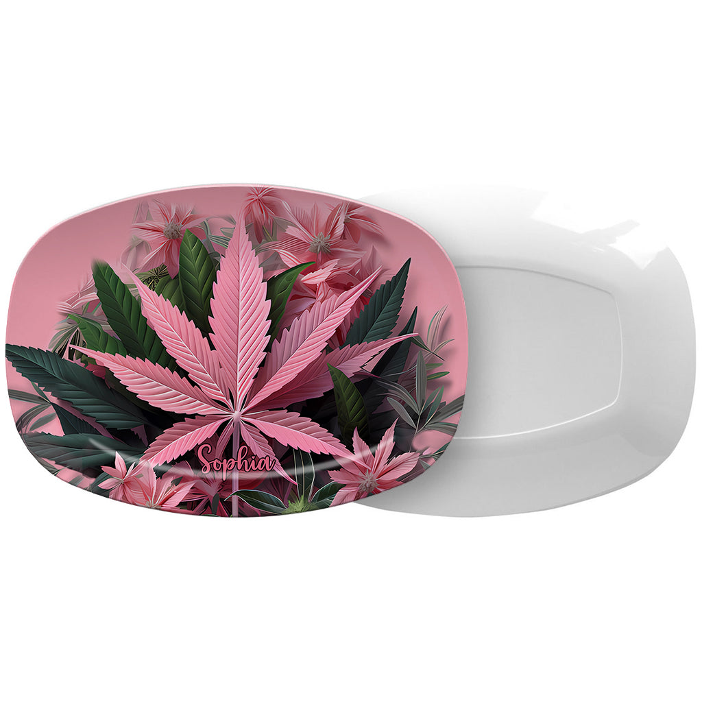 Pink Stoner Chick - Personalized Weed Plate