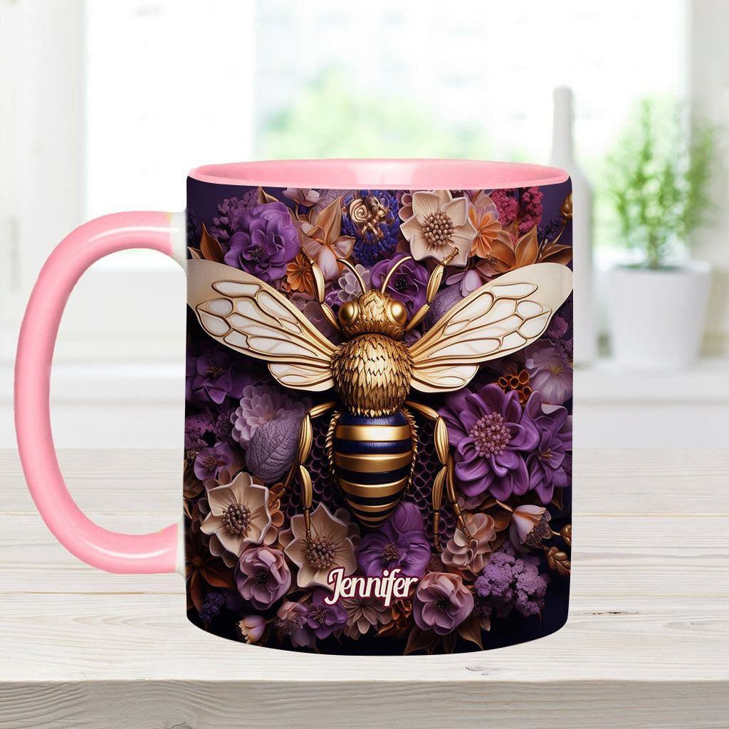 Bee Happy Golden Bee - Personalisierte Tasse mit Bienenmotiv