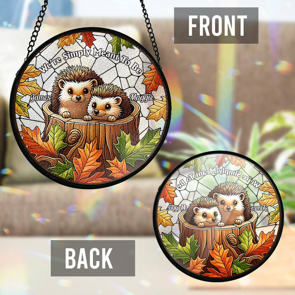 Wir sind einfach füreinander bestimmt – personalisierter Glas-Sonnenfänger für Paare