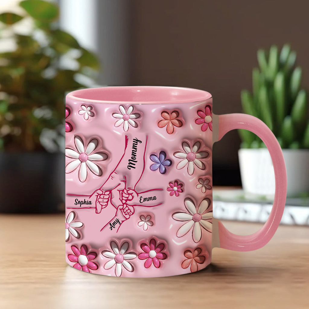 Händchenhalten - Personalisierte Tasse mit Mutter-Akzent