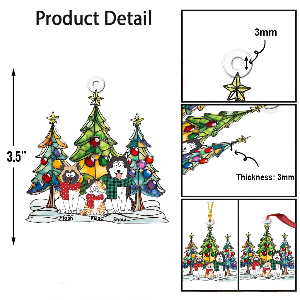 Frohe Weihnachten, Haustiere! - Personalisierter Hunde-Weihnachtsbaumschmuck in individueller Form