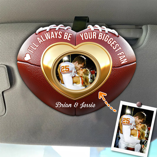 Your Biggest Fan - Personalized Football Shaped Car Visor Clip