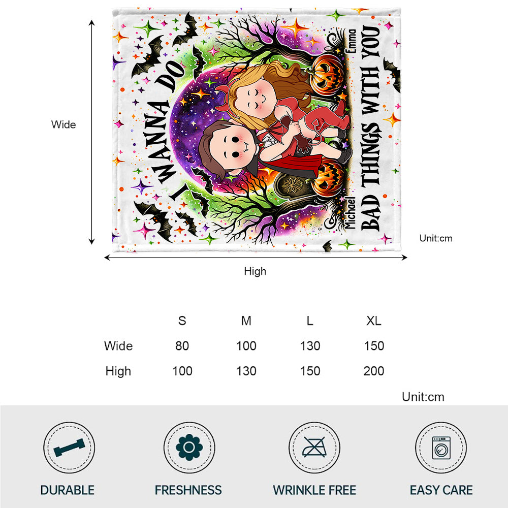 Ich will mit dir schlimme Dinge tun – personalisierte Pärchendecke