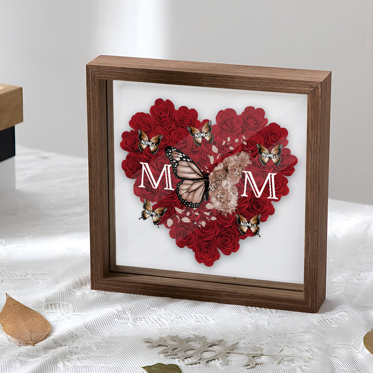 Erst Mama, jetzt Oma – Personalisierte Blumen-Schattenbox für Oma