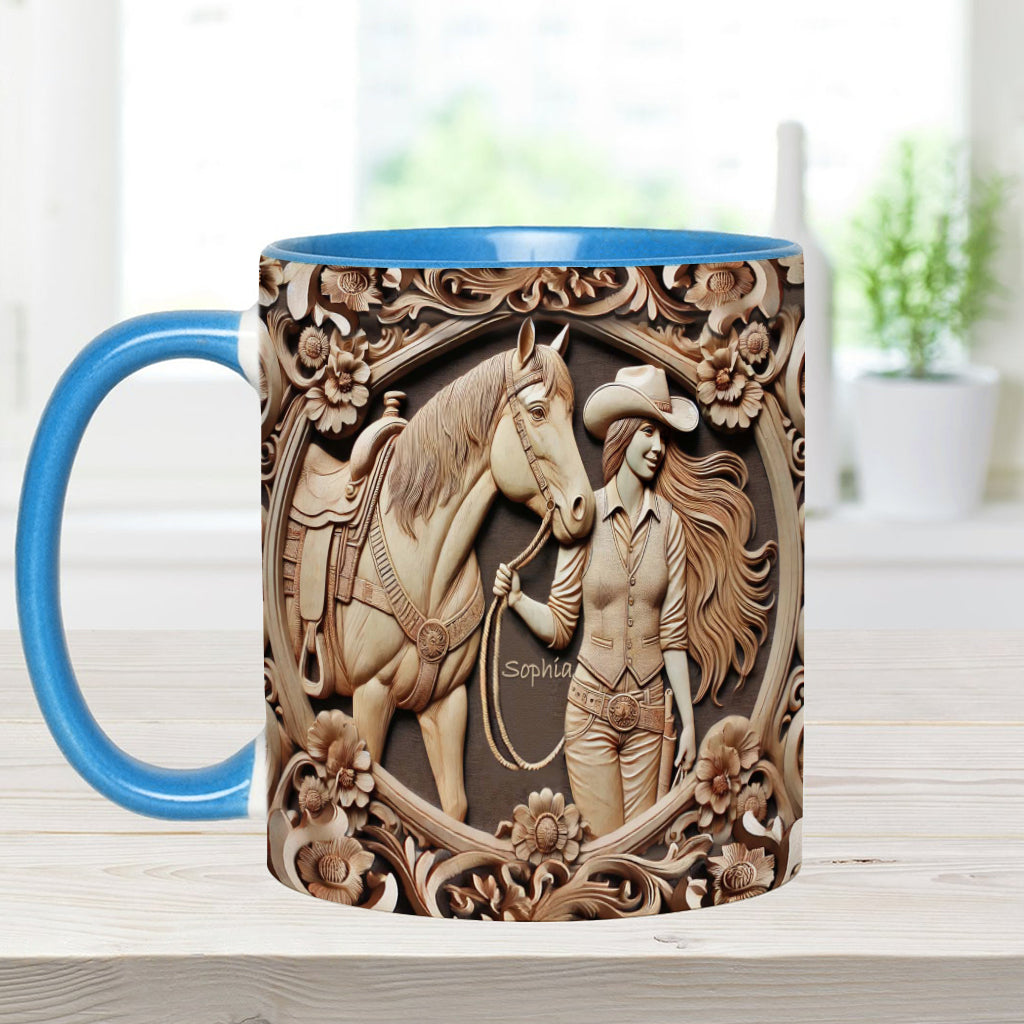 Ein Mädchen und ihr Pferd – Personalisierte Tasse mit Pferdemotiv