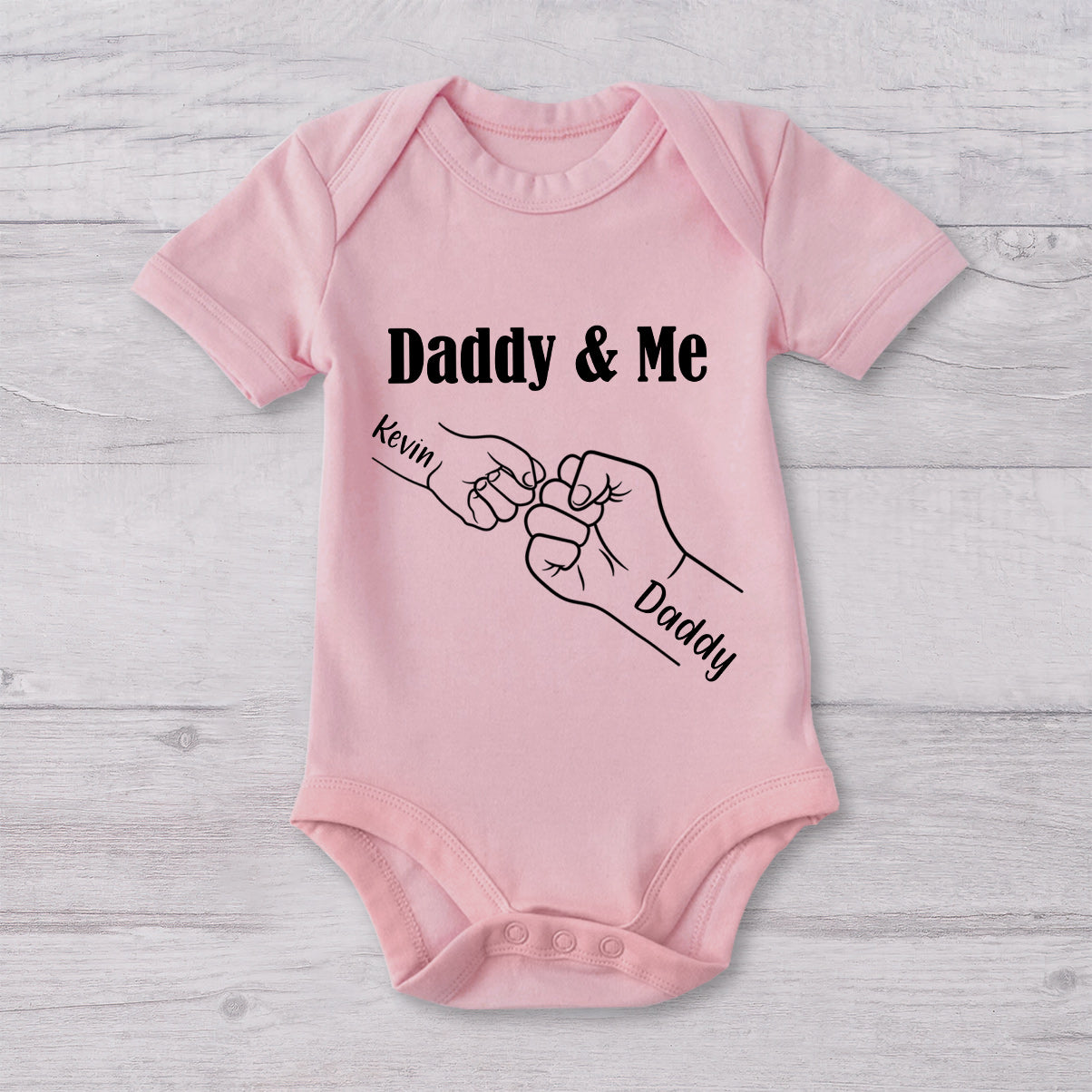Papa und ich – Papas Team – Personalisiertes Vater-T-Shirt und Baby-Body