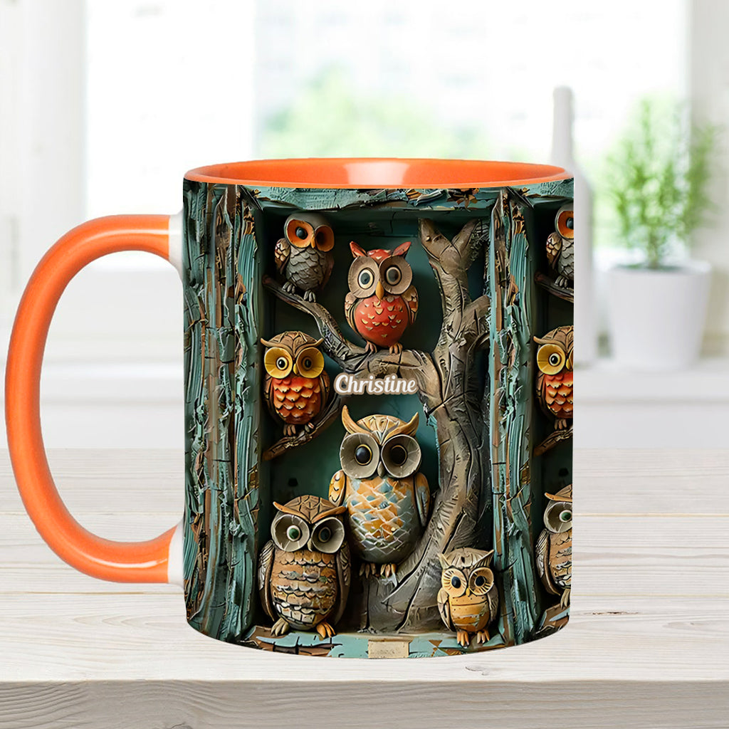 Einfach ein Mädchen, das Eulen liebt – personalisierte Tasse mit Eulenmotiv