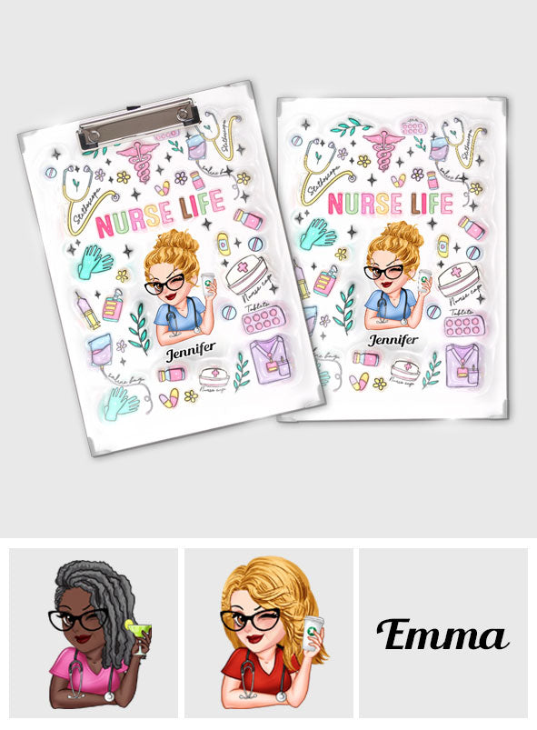Nurse Life – Personalisiertes Klemmbrett für Pflegekräfte
