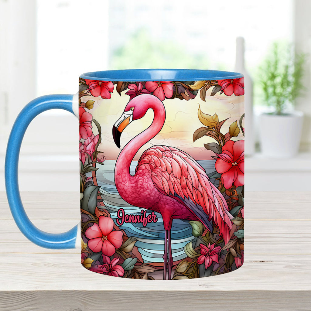 Love Flamingos - Personalized Flamingo Accent Mug