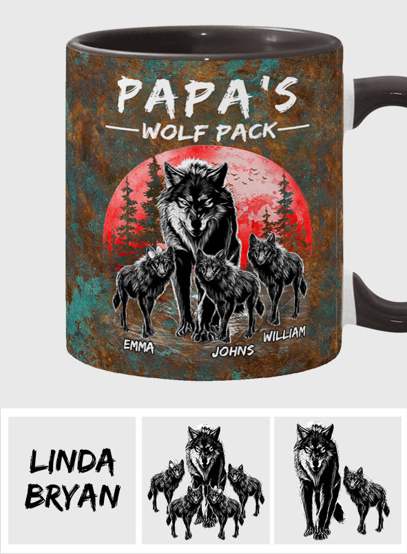 Opas Wolfsrudel – Personalisierte Tasse mit Vater-Akzent