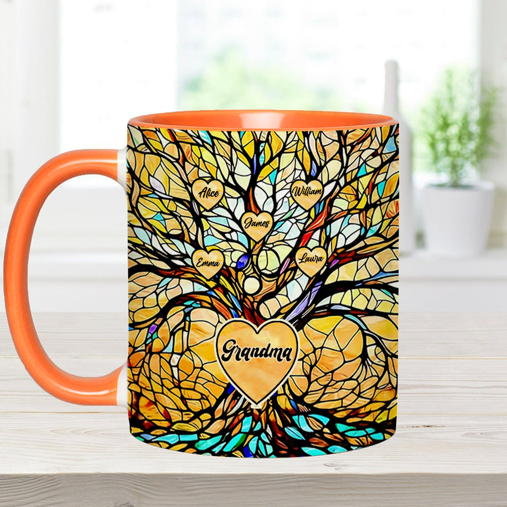 Unser Stammbaum – Personalisierte Tasse mit Oma-Motiv