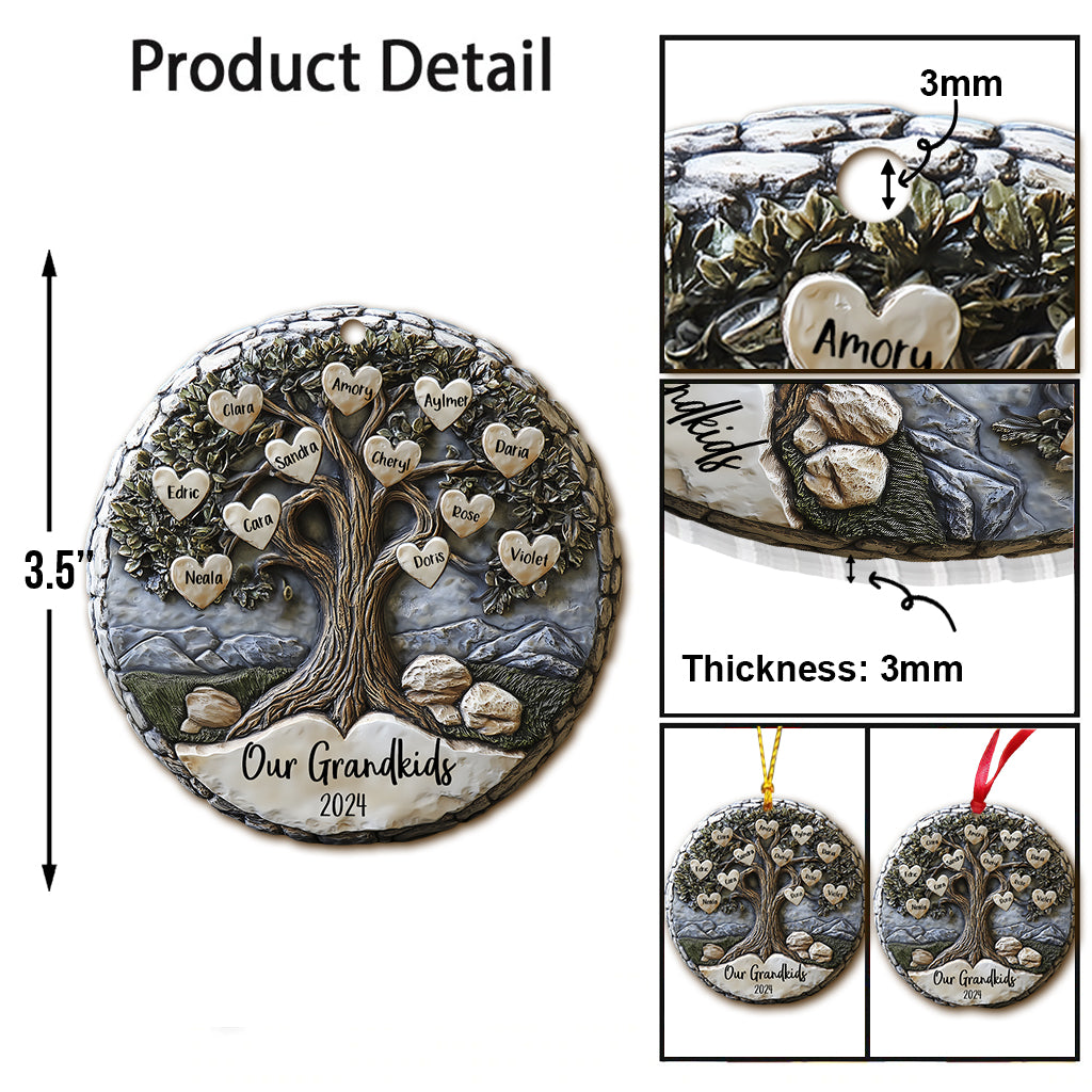 Unsere Enkelkinder 2024 – Personalisierter Oma-Weihnachtsbaumschmuck