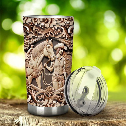 A Girl And Her Horse - Personalized Horse Tumbler