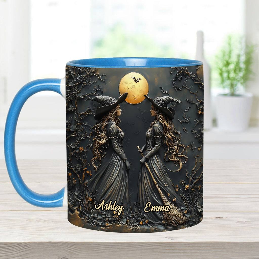 Hexen von Natur aus, Zicken aus Überzeugung – Personalisierter Becher mit dem Aufdruck „Beste Freundin“