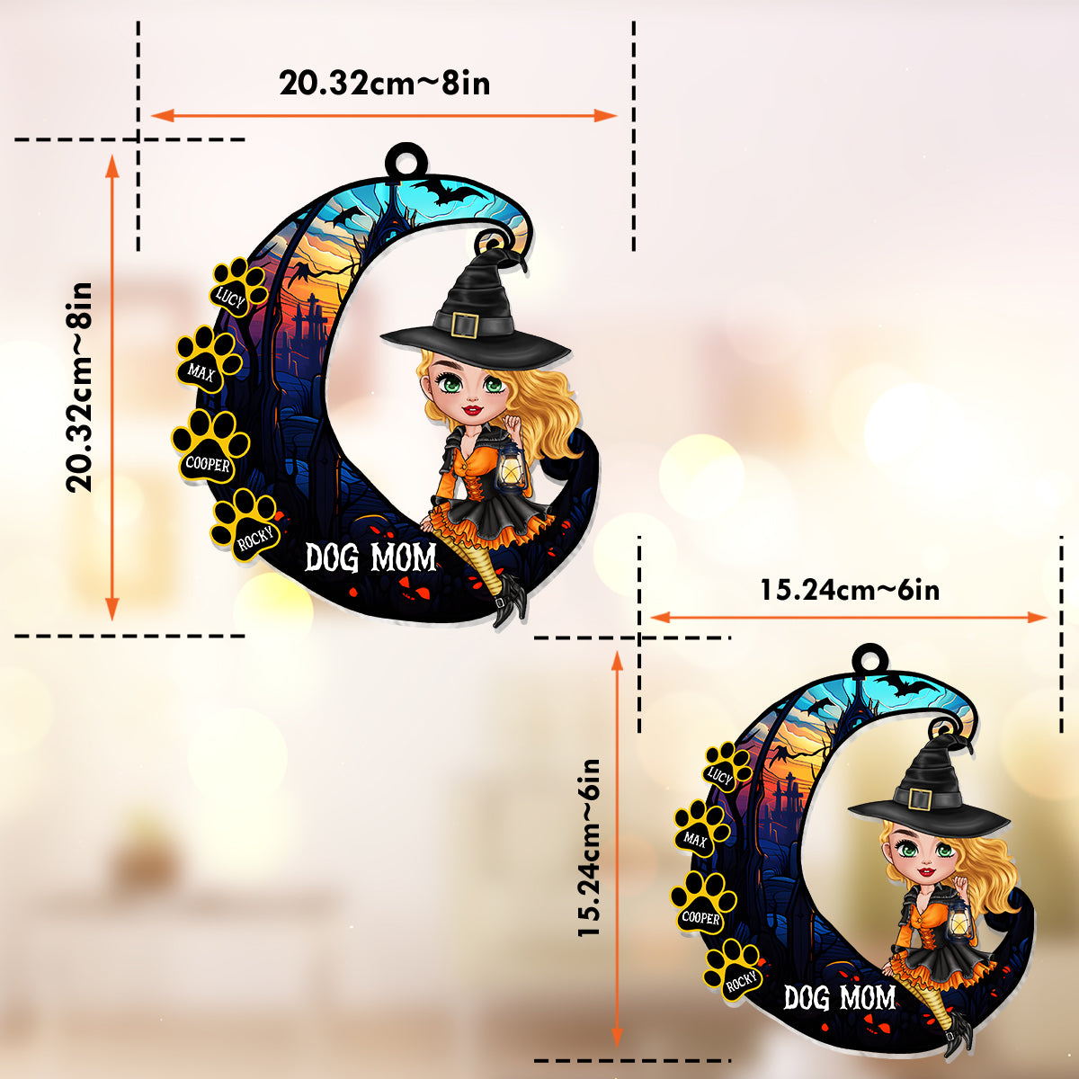 Hundemama – Personalisierter Hunde-Fensterhänger als Sonnenfänger 