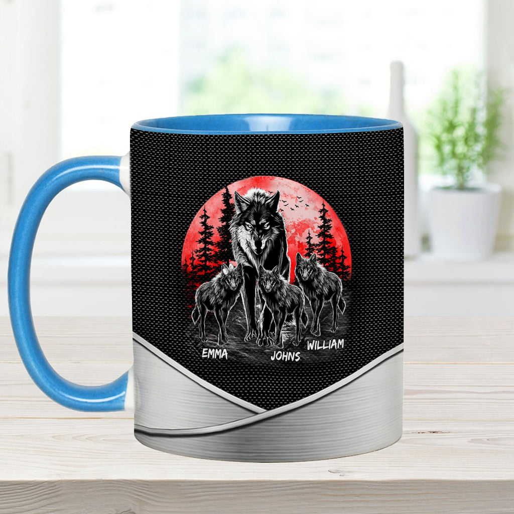 Papa Wolf - Personalized Grandpa Accent Mug