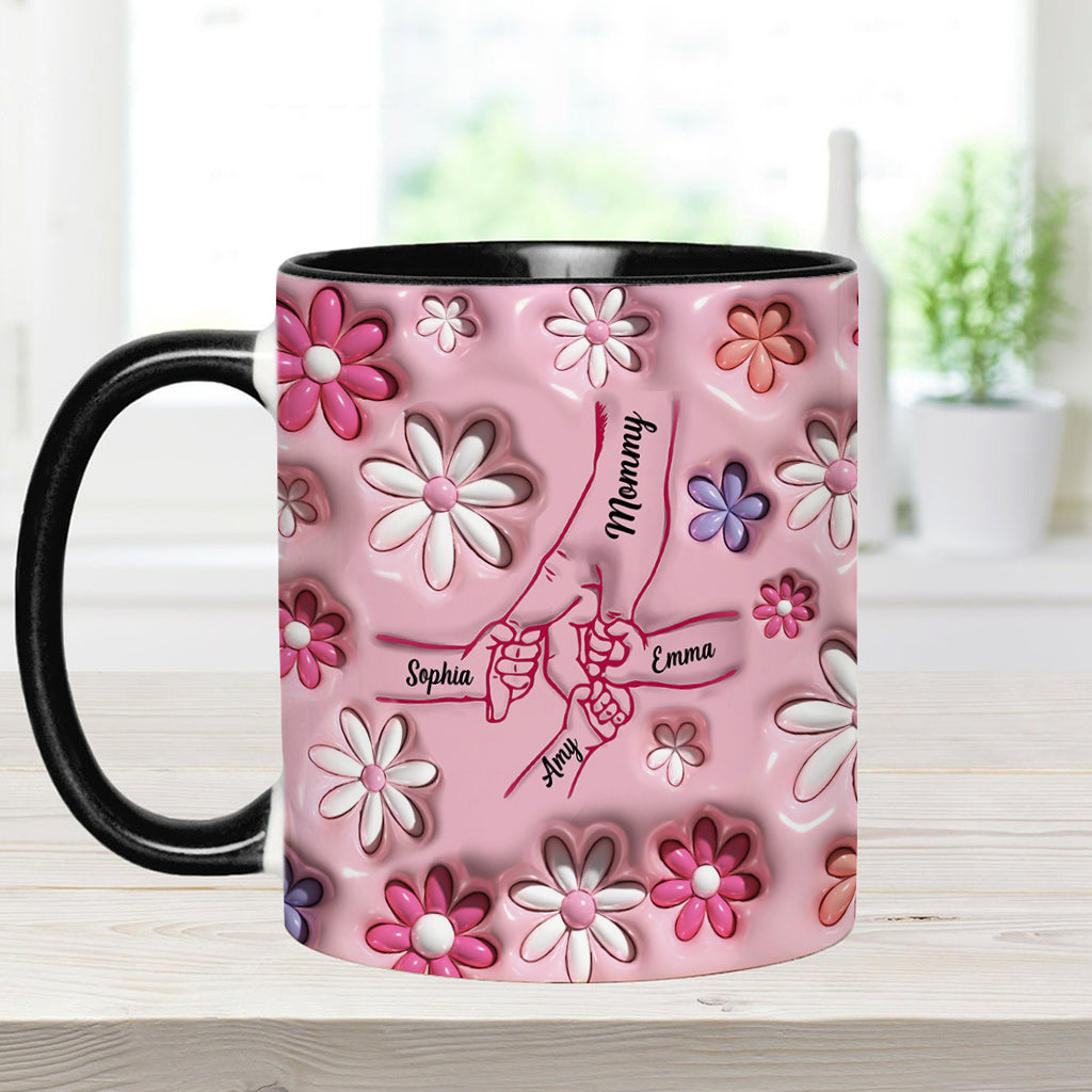 Händchenhalten - Personalisierte Tasse mit Mutter-Akzent