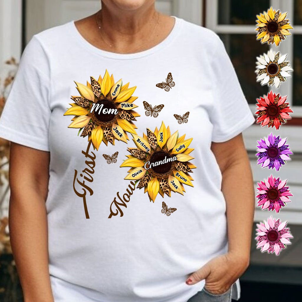 Erst Mama, jetzt Oma Sonnenblume – Personalisiertes Oma-T-Shirt und Hoodie