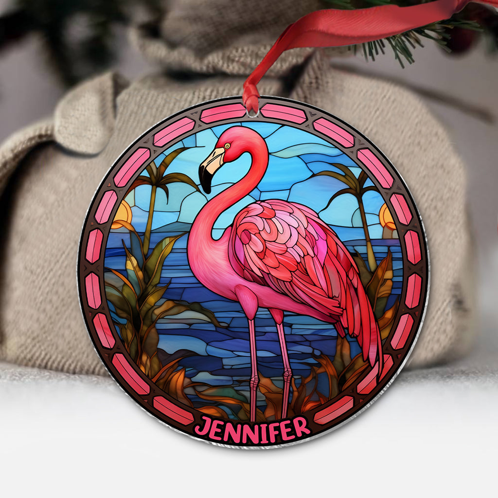 Flamingos lieben – Personalisierter transparenter Flamingo-Anhänger