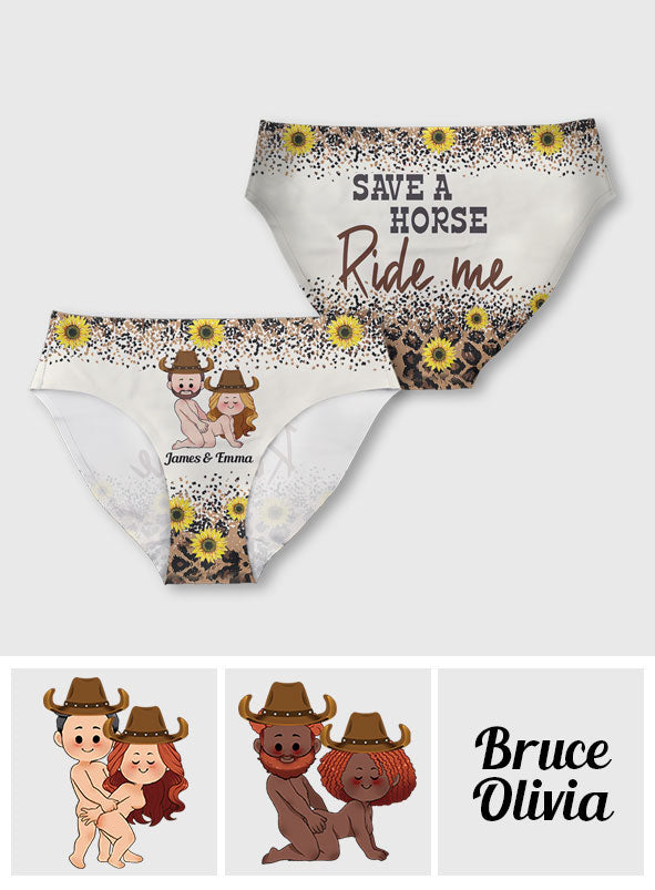 Save A Horse Ride Me - Personalisierte Damen-Slips mit Pferdemotiv