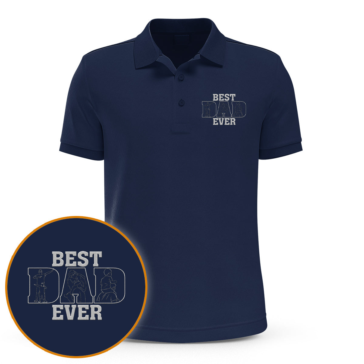 Papa/Opa/Mama... Seit Jahren - Personalisiertes, besticktes Poloshirt für Väter
