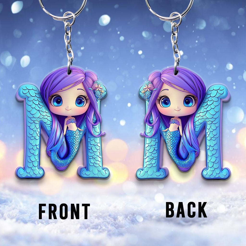 Wunderschöner Meerjungfrauen-Brief – personalisierter Schlüsselanhänger für Kinder