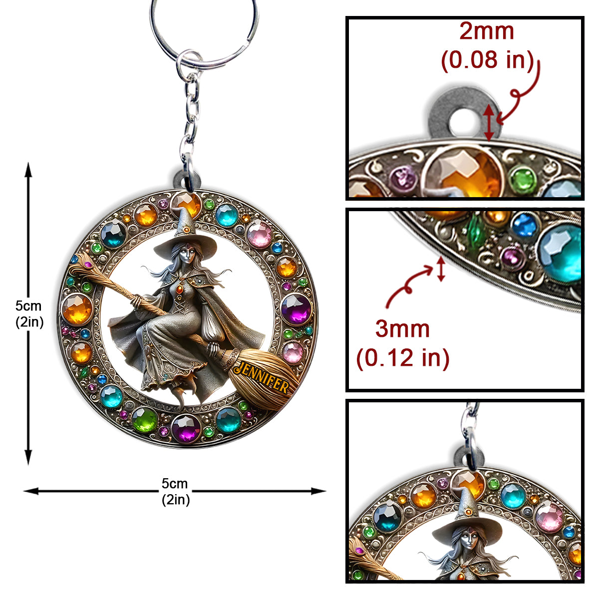 Beautiful Witch - Personalized Witch Keychain