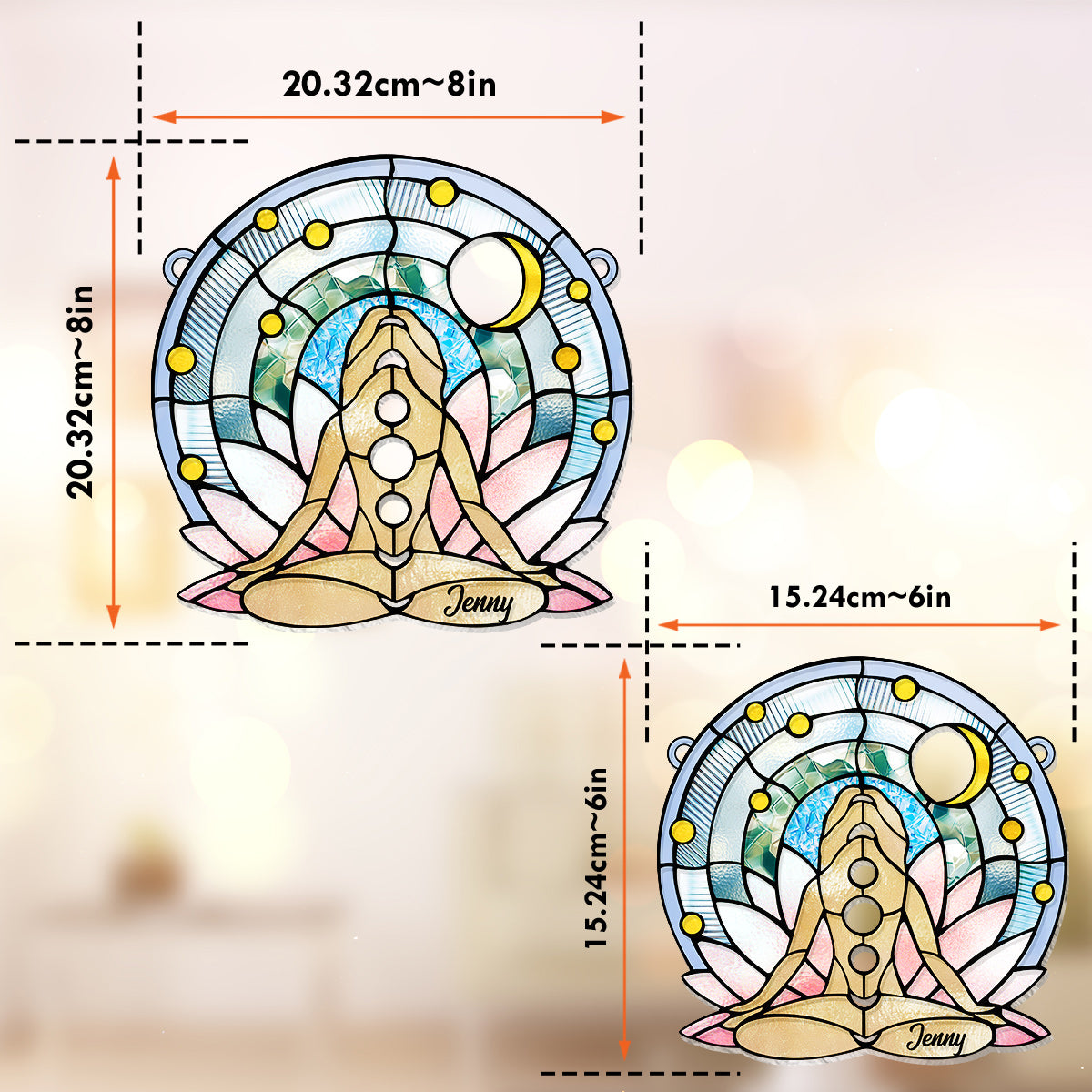 Namaste - Personalized Yoga Window Hanging Suncatcher Ornament