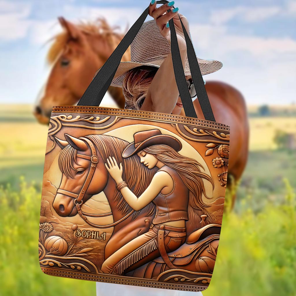 A Girl And Her Horse - Personalized Horse Tote Bag