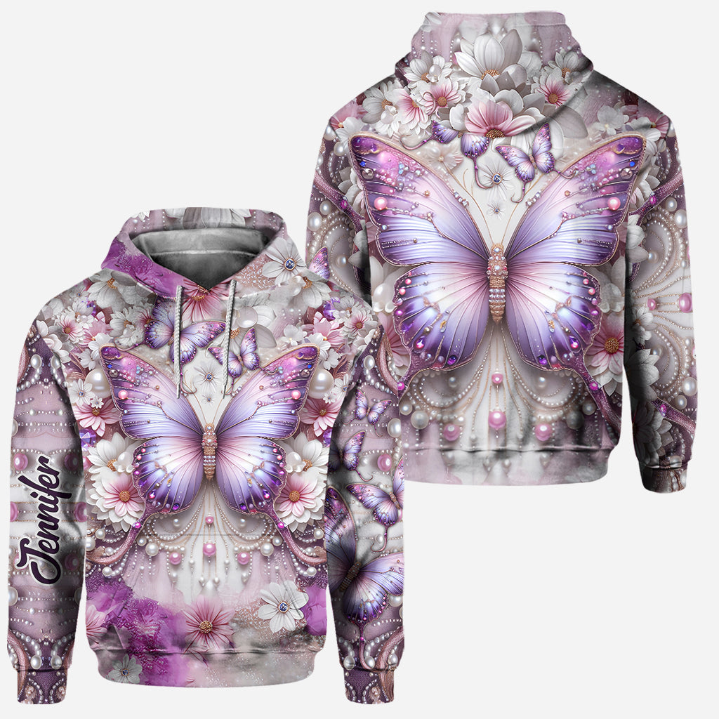 Purple Butterflies - Personalized Butterfly Hoodie and Leggings