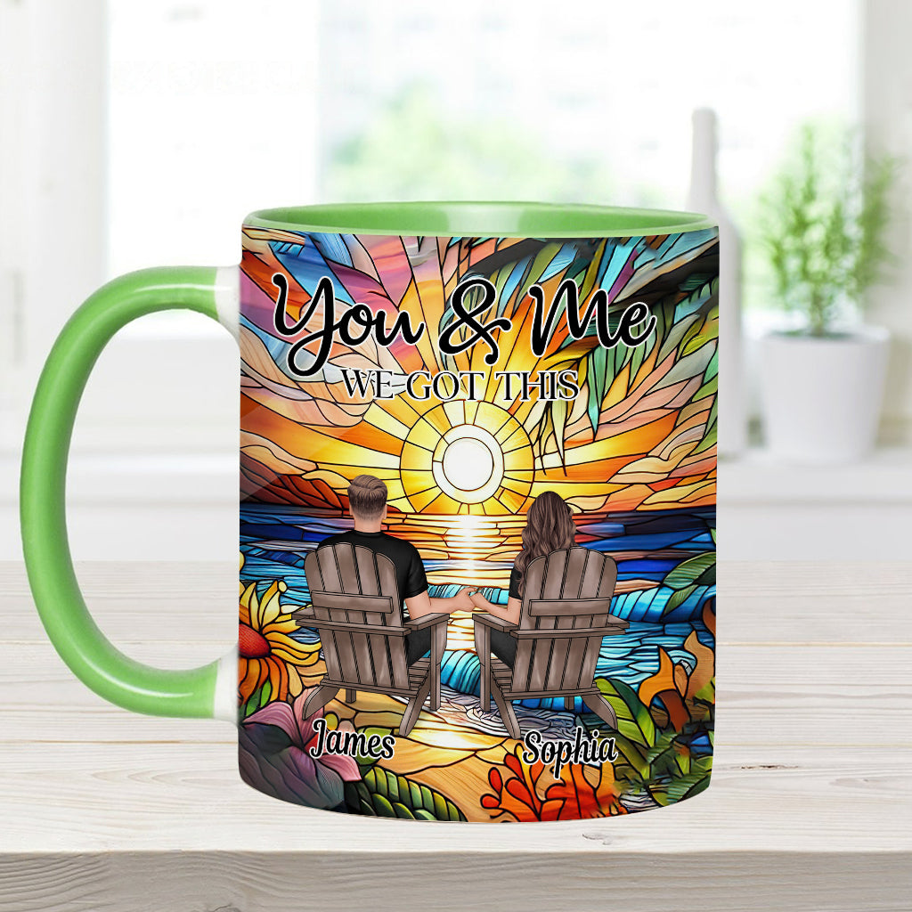 „Du und ich, wir schaffen das“ – personalisierte Tasse für Paare
