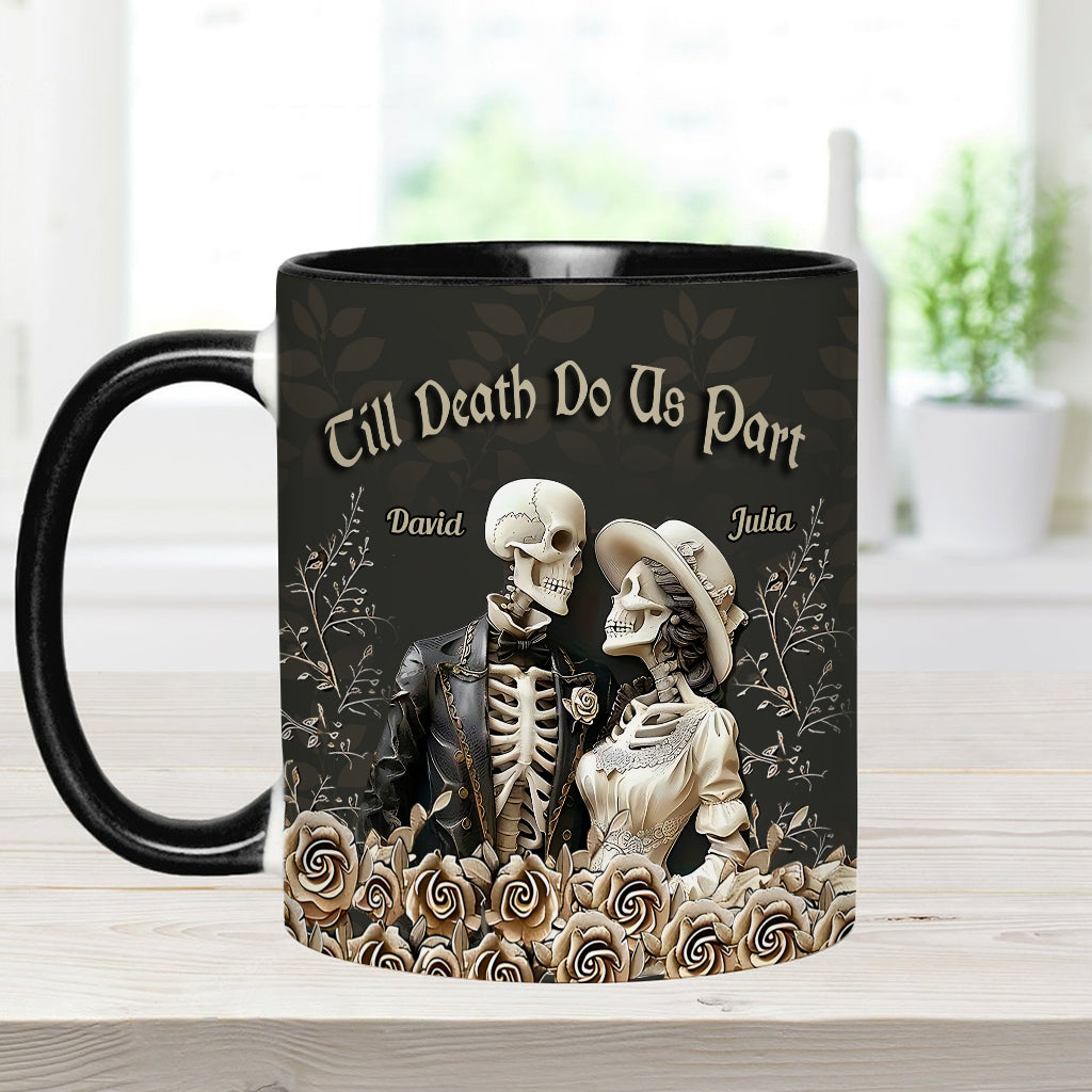 Bis dass der Tod uns scheidet – Personalisierte Tasse für Paare