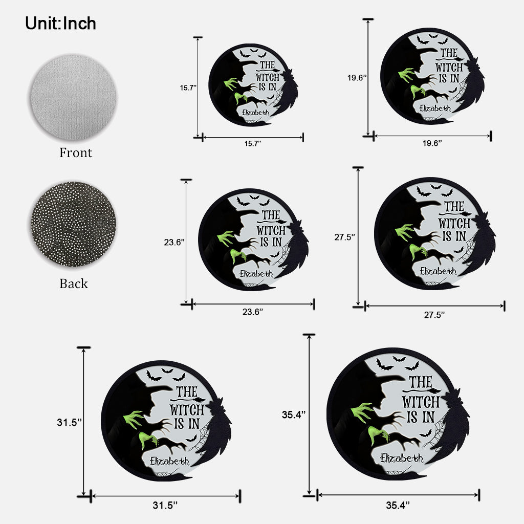 The Witch Is In - Personalized Witch Shaped Doormat