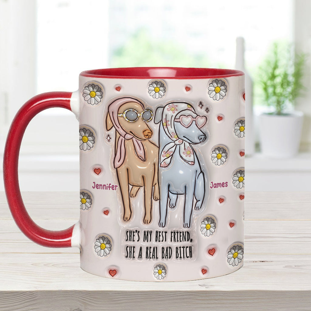 She's My Best Friend - Personalized Bestie Accent Mug