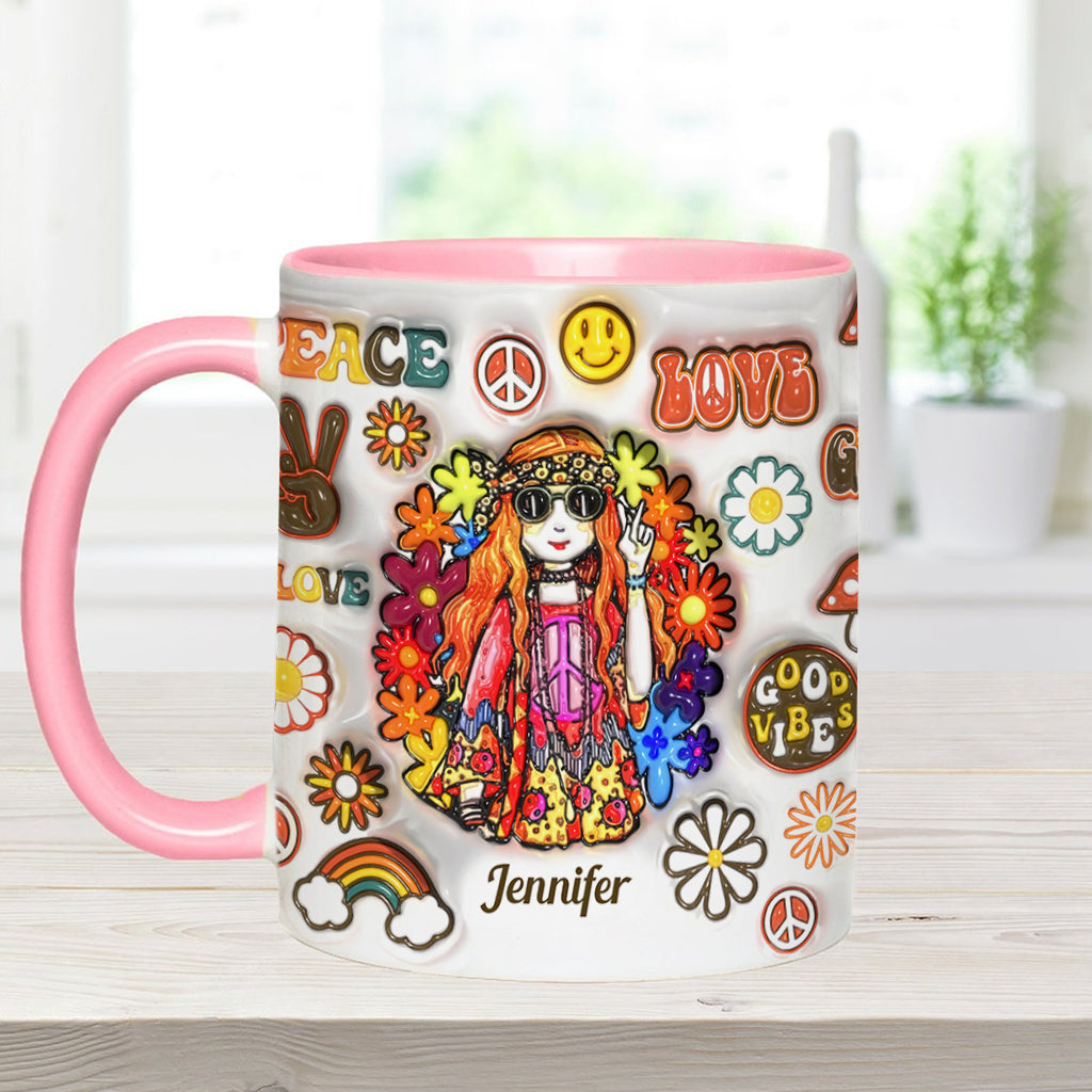 Personalisierte Hippie-Tasse für Frauen: Alte Hippies sterben nicht und verwandeln sich in verrückte Omas